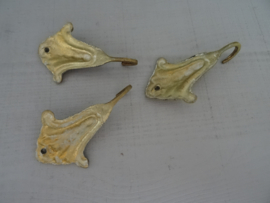 Set van 3 kleine wandhaken - koper of messing - VERKOCHT