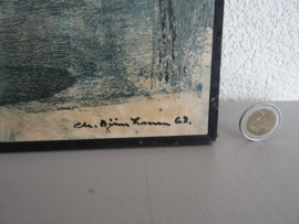 Christian Bjorn Larsen - Kristina - vintag print - hardboard - VERKOCHT