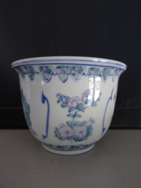 Bloempot Chinees - vintage - pastelkleuren - VERKOCHT