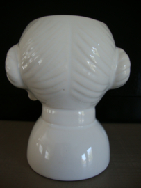 Vintage bloempotje - hoofdje -  wit - VERKOCHT