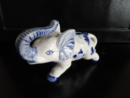 Beeldje olifant - Delfts blauw - handpainted - VERKOCHT