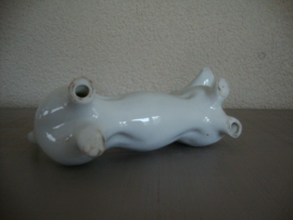 Vintage beeld teckel - wit - VERKOCHT