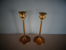 Vintage kandelaren - koper of messing - Set van 2 - VERKOCHT