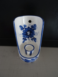 Muurkandelaar - blauw wit - keramiek - VERKOCHT