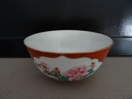 Kom Chinees - rijstkom - rood - bloesem - VERKOCHT