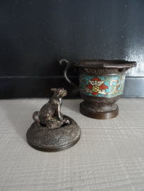 Metalen potje met deksel - VERKOCHT
