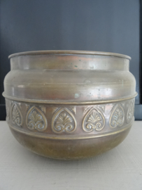 Vintage bloempot - koper of messing - VERKOCHT