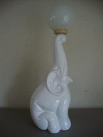 Vintage lamp olifant - wit aardewerk - VERKOCHT