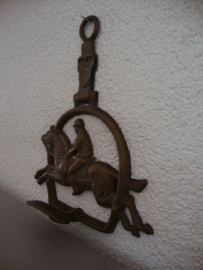 Koperen wandhaak - springpaard - kapstok haak - paard - VERKOCHT