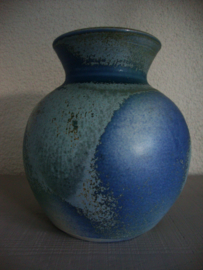 Keramiek vaas - blauw - VERKOCHT