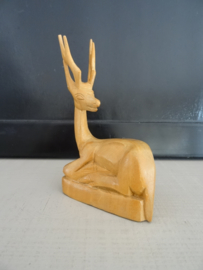Houten beeldje - gazelle - VERKOCHT