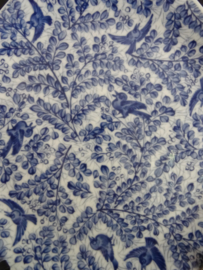 Bord - blauw/wit - vogels - VERKOCHT