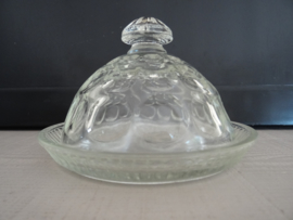 Dekselschaaltje glas - vintage - VERKOCHT