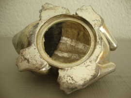 Beeldje kikker - zilverkleurig - VERKOCHT