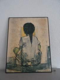 Christian Bjorn Larsen - Kristina - vintag print - hardboard - VERKOCHT