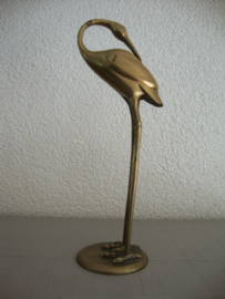 Vintage messing - koper kraanvogel - ooievaar - VERKOCHT