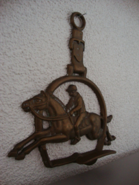 Koperen wandhaak - springpaard - kapstok haak - paard - VERKOCHT