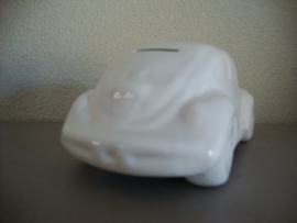 Vintage spaarpot wit - auto - Volkswagen kever - VERKOCHT