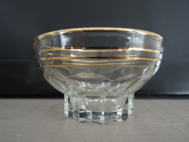 Vintage glazen schaaltjes / gouden randje- Hollywood regency - VERKOCHT