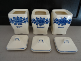 Kruidenpotjes - blauw-wit - VERKOCHT