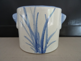Bloempotje blauw/wit - VERKOCHT