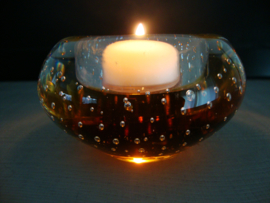 Waxinelicht - glas met bubbels - VERKOCHT