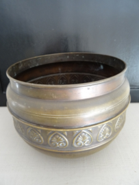 Vintage bloempot - koper of messing - VERKOCHT