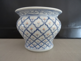 Blauw/wit bloempotje - Thailand - VERKOCHT