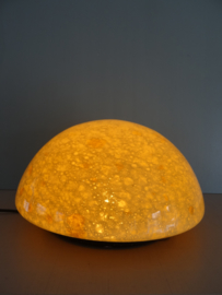 Vintage lamp - glas - geel - halve bol - VERKOCHT