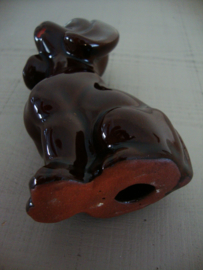 Vintage beeldje hondje - donkerbruin - VERKOCHT