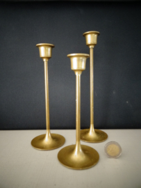 Set van 3 koperen kandelaren - vintage