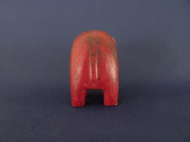 Vintage houten olifantje - olifant - rood - hout