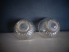 Vintage glaasjes - gouden rand - Set van 2
