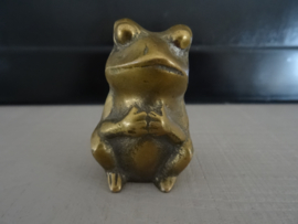 Beeldje koperen kikker - VERKOCHT