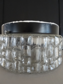 Vintage plafonniere - glas - rond - VERKOCHT