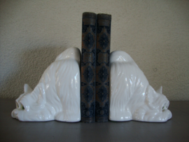 Vintage boekensteunen - hond - VERKOCHT