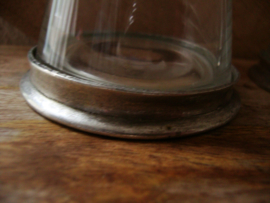 Glazen flesjes met tin - VERKOCHT