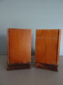 Vintage boekensteunen uil - hout - VERKOCHT