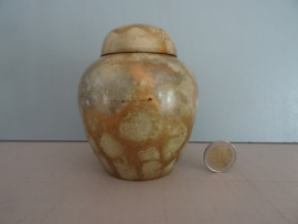 Dekselpotje - metaal - goud/groen