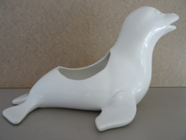 Grote vintage bloempot zeehond - GERESERVEERD