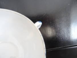 Kop en schotels - Chinees - Eierschaal porselein - blauw/wit - VERKOCHT