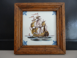 Wandtegel Makkum - zeilschip - VERKOCHT