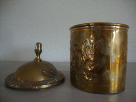 Koperkleurige pot met deksel - VERKOCHT