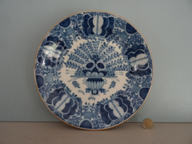 Wandbord Makkum - bloemen - blauw/wit