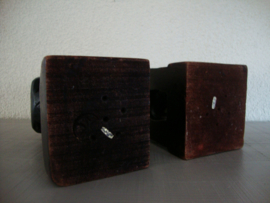 Vintage boekensteunen olifant - hout - VERKOCHT