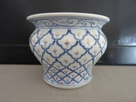 Blauw/wit bloempotje - Thailand - VERKOCHT