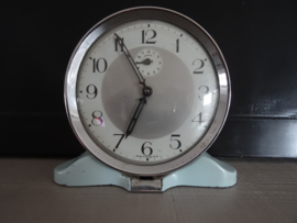 Vintage wekker - Gt Britain - Engeland - lichtblauw - VERKOCHT
