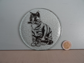 Raamhanger - glas - poes - kat - VERKOCHT