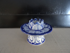 Kaarsstandaard - blauw/wit - VERKOCHT