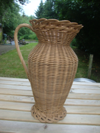 Rotan vloervaas - vintage - VERKOCHT